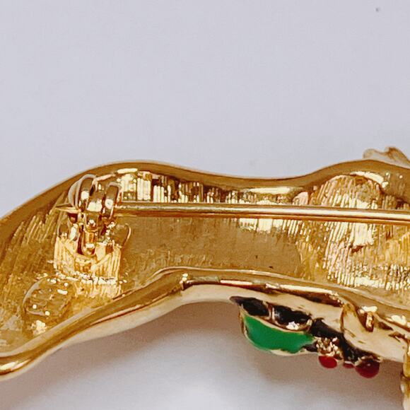 Vintage Disney Napier Mickey Mouse Christmas Stocking Gold Tone Brooch Nostalgic - Picture 9 of 11